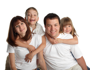 Obraz premium Beautiful family with two children