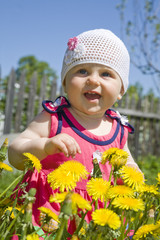 Travel of the kid on a summer residence
