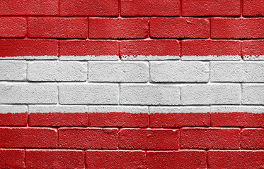 Flag of Austria on a brick wall