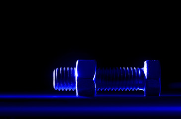 Schraube mit mutter blau