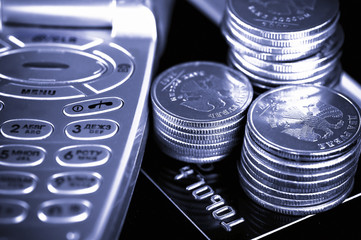 mobile phone and credit card