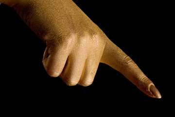 Zeigefinger des goldenen Händchens