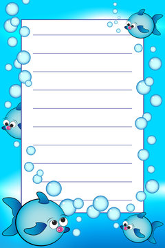 Kid notebook with blank lined page
