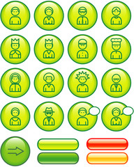 Funny Web Icons Set – People (Vector)