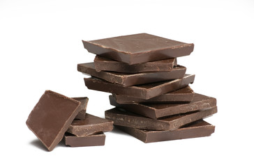 Chocolate for Baking on White Background