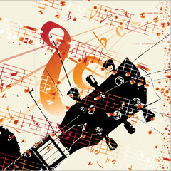 Abstract guitar grunge musical background. Vector