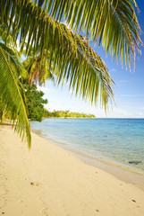 Fototapeta na wymiar Tropical beach, Huahine, French Polynesia