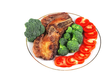 gold fat roast steak