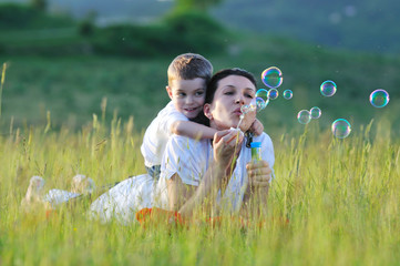 woman child bubble