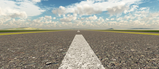 Asphalt road panoramic