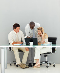 Business people conversing in an office