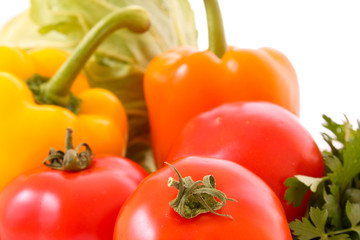 Vegetables on white background