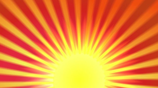 animation rayon de soleil orange
