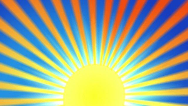 Animation rayon de soleil bleu jaune orange