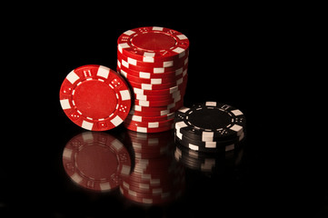 Casino Chips Red and Black