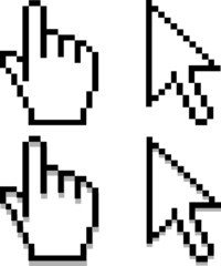 Fototapeta premium hand and arrow cursor simple and with shadow