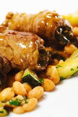 Hot Meat Dish - Beef Roll on Vegetable