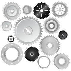 set of gear wheels vector