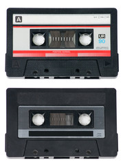 Two Audio Cassette Tapes on White