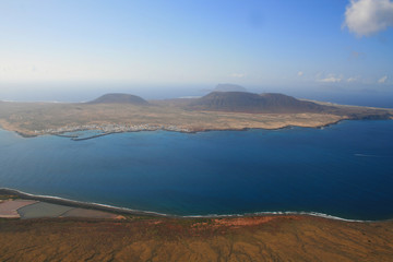 Aerial view to the Canary islands and Atlantic ocean