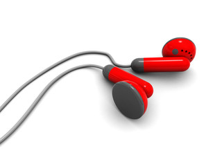 red headphones