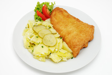 Seelachsfilet  mit Kartoffelsalat