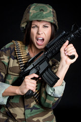Fototapeta premium Yelling Soldier