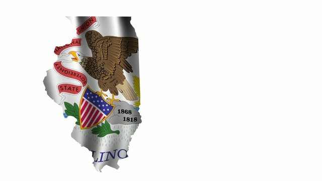 Illinois Flag as the territory Map