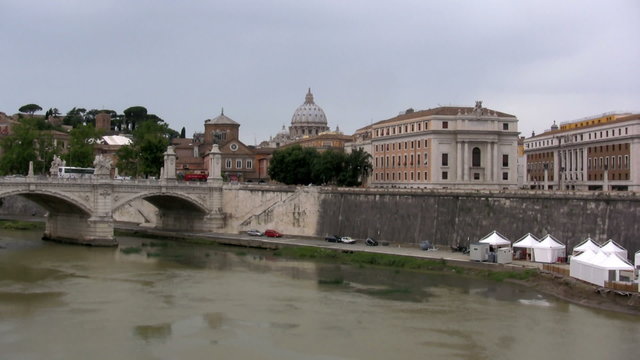 River Tiber and Saint Peter cupola, Rome