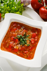 Vegetable soup, tomato soup