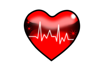 Herz mit Herzlinie