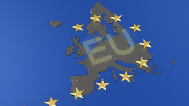 HD animated European Union's symbol.