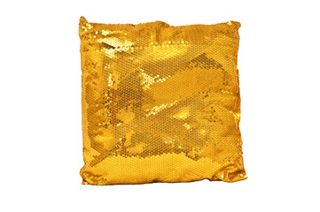 Golden sparkling pillow