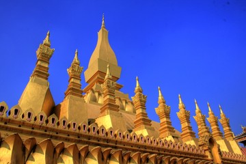 National Monument "Pha That Luang" in Vientiane - Lao / Laos