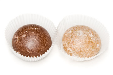 Two honey biscuits in basket