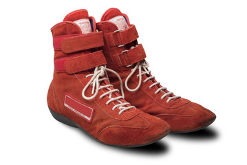 Automobile racing shoes with clipping path