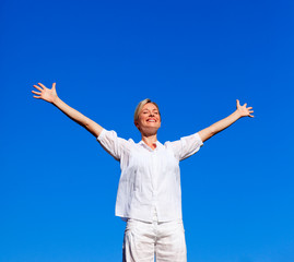 Attractive woman doing exercises