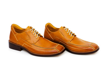 Orange shoes isolated on the white background