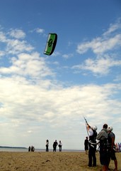 Kite surfers on the beach