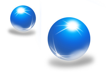 Glaskugeln mit Strahlen