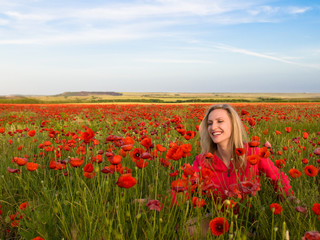 woman in the poppy field