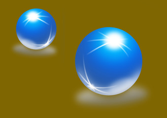 Glaskugeln mit Strahlen