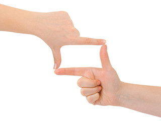 Frame made of hands