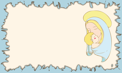 Madonna and Jesus postcard