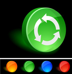 Recycle 3d icon. Vector illustration.