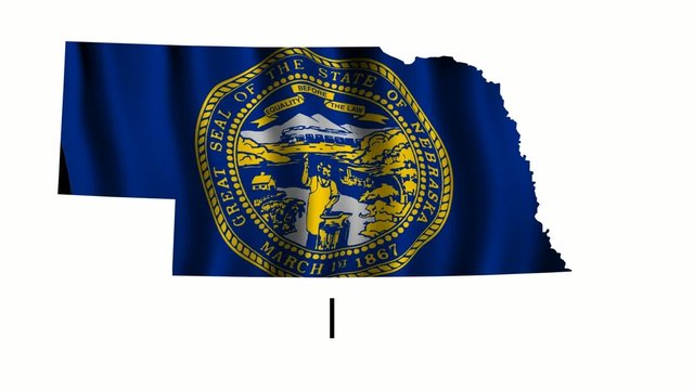 Nebraska Flag as the territory Map