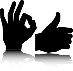 ok hand vector silhouettes