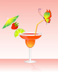 Fruits cocktail with fruits
