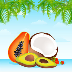 Seasonal varied tropical fruit basket