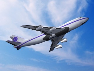 flying jet airplane
